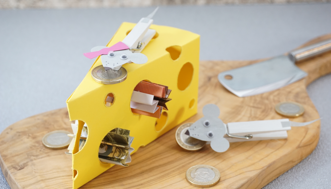 Für Geldgeschenk Geldgeschenkverpackung Mäuse mit Käse 13 cm Geburtstagsgeschenk 